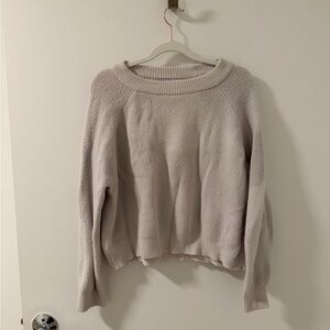 Zara Women's Light Gray Crew Neck Sweater